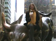 Christine on the Wall St. Bull